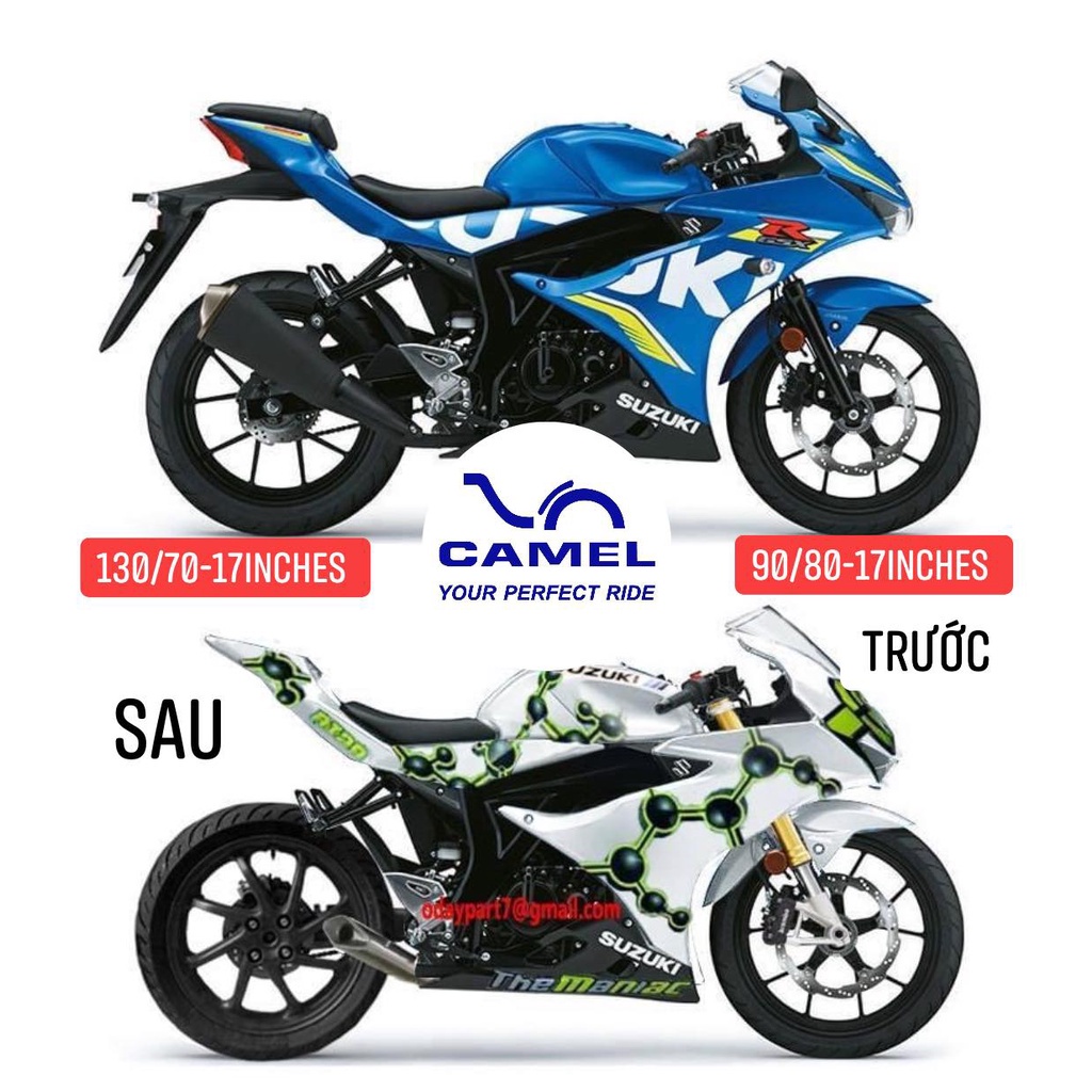 VỎ LỐP SUZUKI GSX150 / GSXR150 (90/80-17 &amp; 130/70-17) CMI_004 cameltire_fast