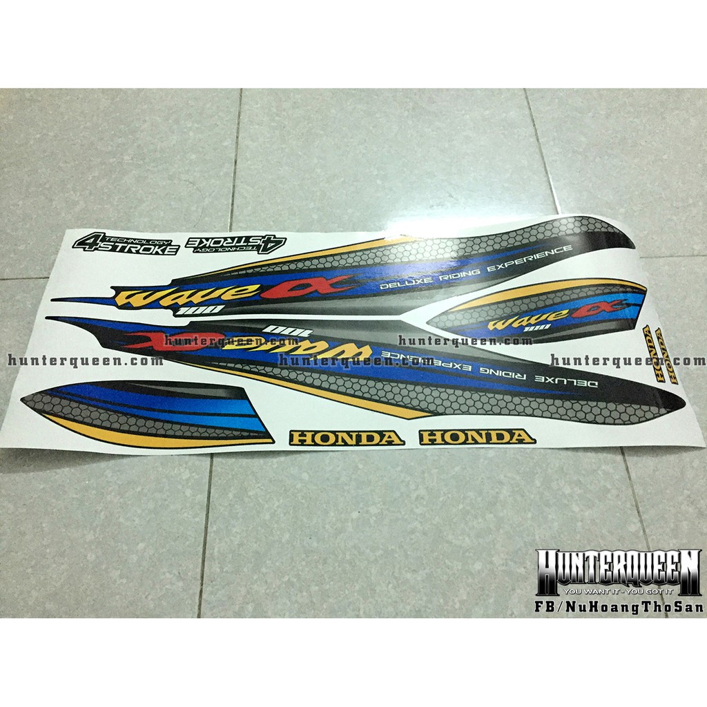 Tem rời xe Wave màu đen. Thay đổi màu sắc và chi tiết theo yêu cầu. Sắc nét, bền màu