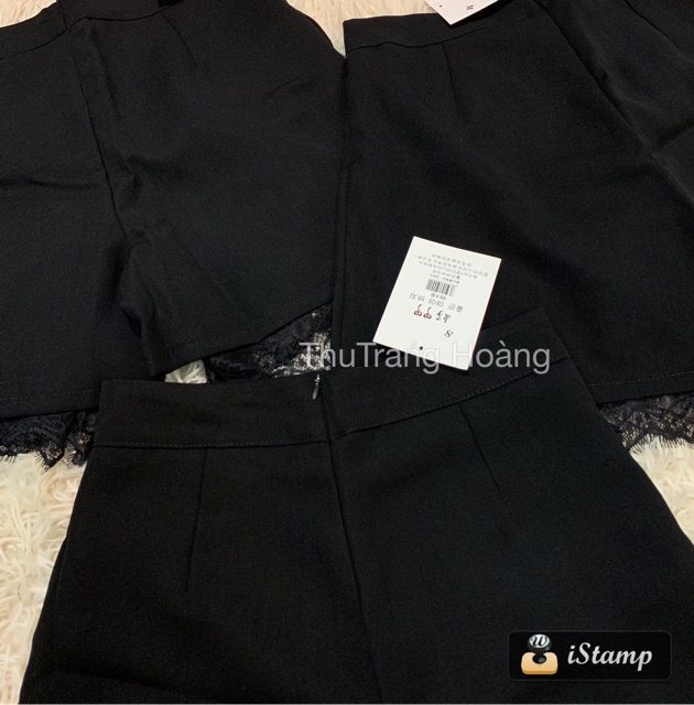 Quần sooc giả váy xếp li pha ren | BigBuy360 - bigbuy360.vn