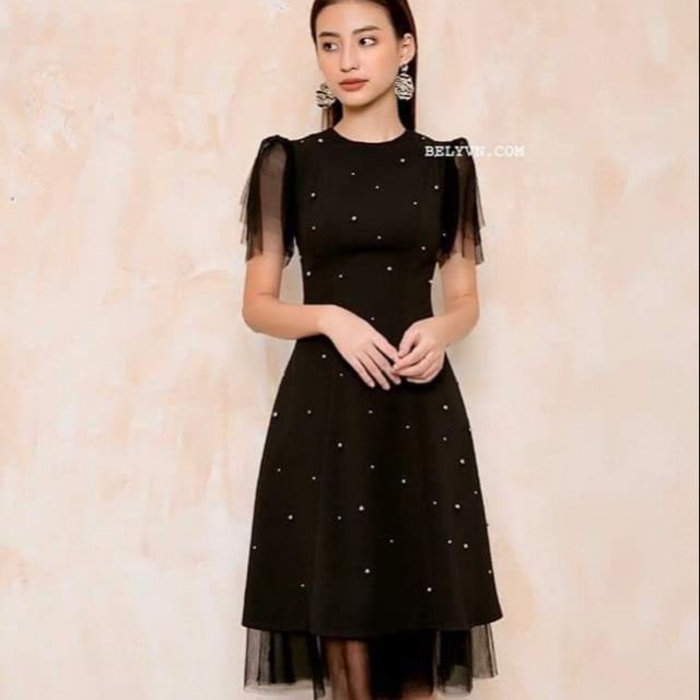 Đầm thiết kế phối lưới đính ngọc