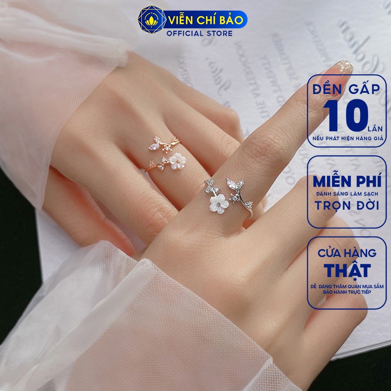 Nhẫn bạc nữ hoa Tigon chất liệu bạc 925 thời trang phụ kiện trang sức nữ thương hiệu Viễn Chí Bảo N000355x
