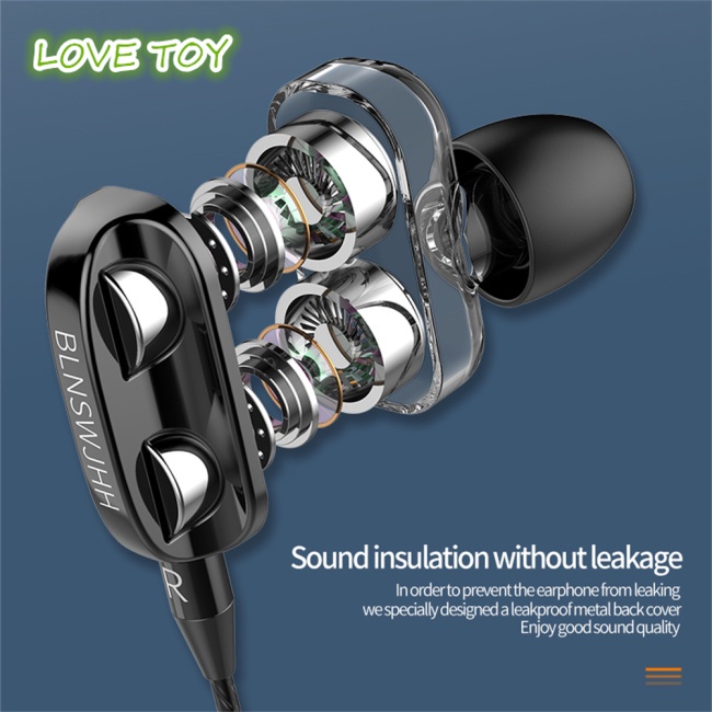 Tai Nghe Nkodok Dual Drivers Lõi Tứ Hi-fi Có Dây Điều Khiển Siêu Đế Kèm Mic