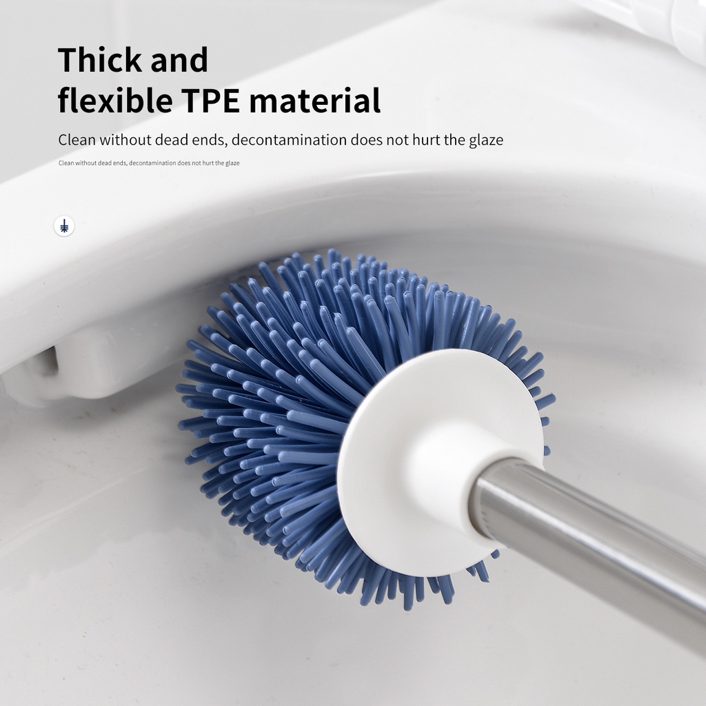 Bộ bàn chải vệ sinh toilet JUJIAJIA bằng silicon tiện dụng tùy chọn màu sắc