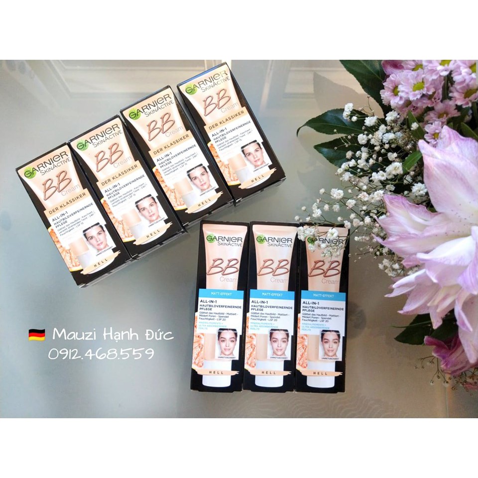 BB Cream Garnier. Kiềm dầu và cho da thường + khô. Tone sáng da.