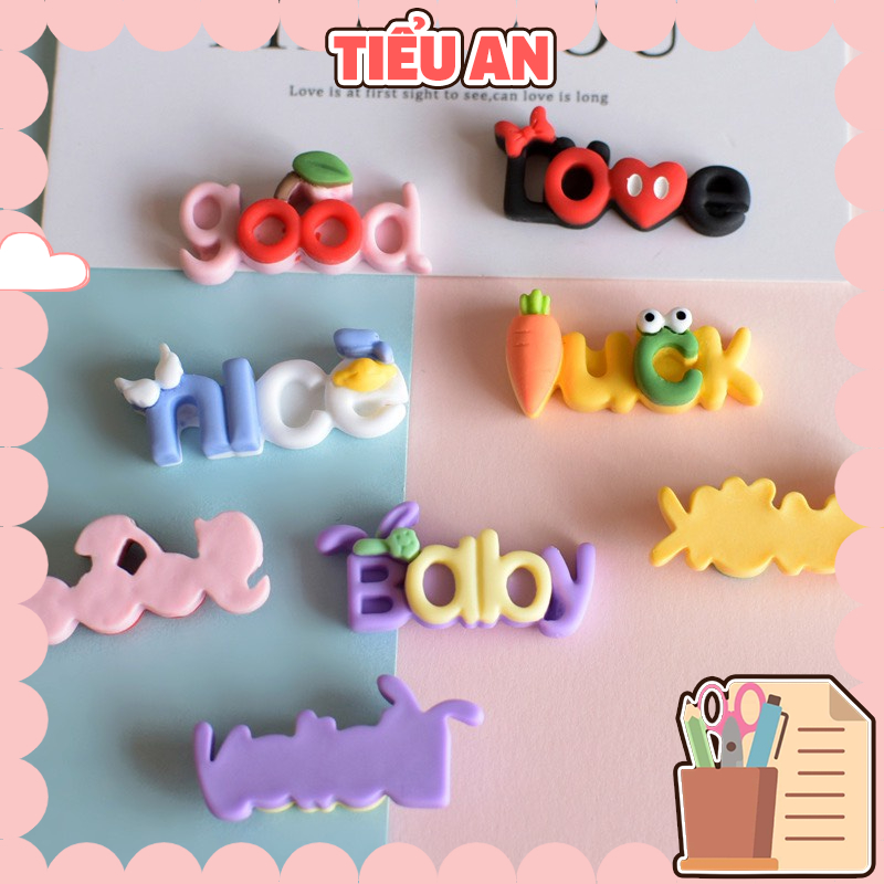 Charm  slime/ Dụng Cụ Charm Trang Trí  Hình Chữ Nhiều Họa Tiết