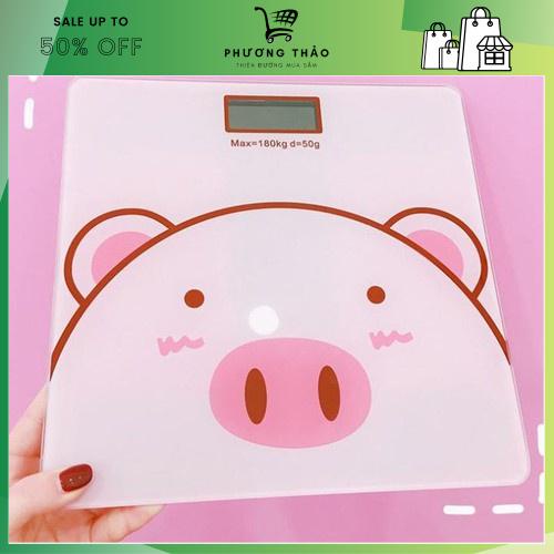 Cân Điện Tử Sức Khỏe Hình Lợn Màu Hồng Dễ Thương (Tặng Kèm Pin) - Gia dụng Phương Thảo