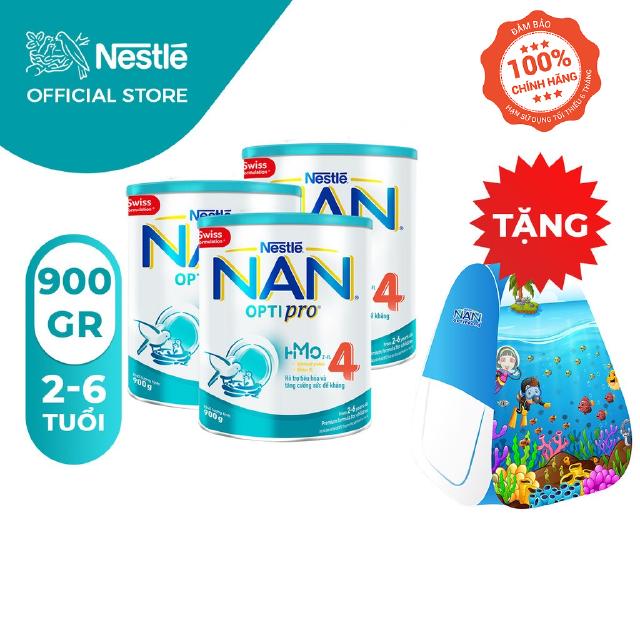 Combo 3 lon Sữa Nan Optipro 4 900g (2-6 tuổi)
