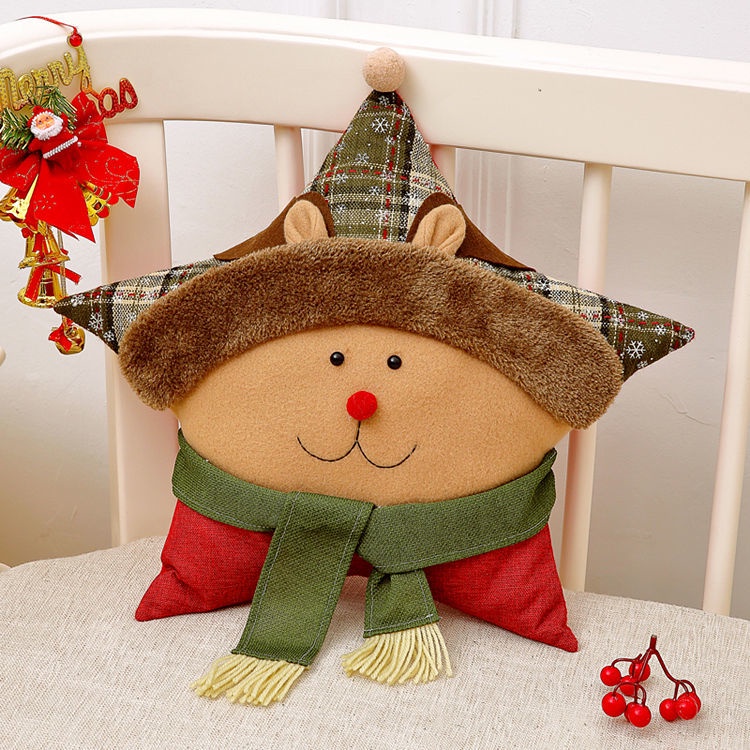 Gối hình người tuyết/ ông già noel/ ngôi sao năm cánh sáng tạo dùng làm quà tặng giáng sinh