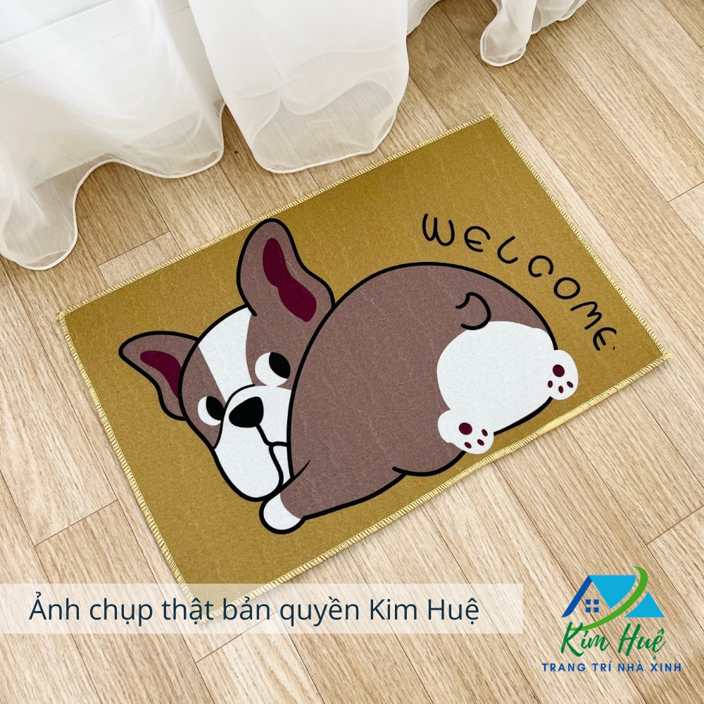 Thảm lau chân nhà tắm, thảm chùi chân gấu dâu Lotso 3d nhà bếp chống trơn trượt thấm nước giá rẻ 40x60cm Kim Huệ