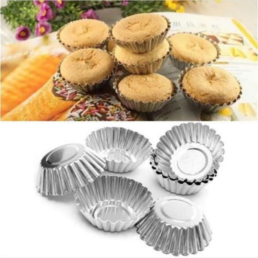 Set 10 khuôn nướng làm bánh cupcake bằng tấm thiếc cao cấp tiện dụng cho nhà bếp