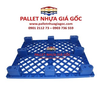 PALLET NHỰA MỚI TẢI NHẸ XUẤT KHẨU 9 CHÂN CỐC 120 X 100 X 14 CM - MỚI 100%