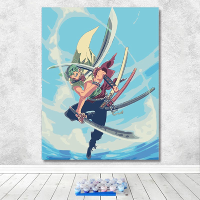 NARUTO Tranh Sơn Dầu Treo Tường Trang Trí Hình Nhân Vật Hoạt Hình One Piece