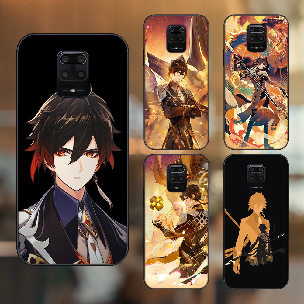Ốp lưng Xiaomi Redmi Note 9s, Note 9 Pro viền đen in hình Zhongli Genshin Impact