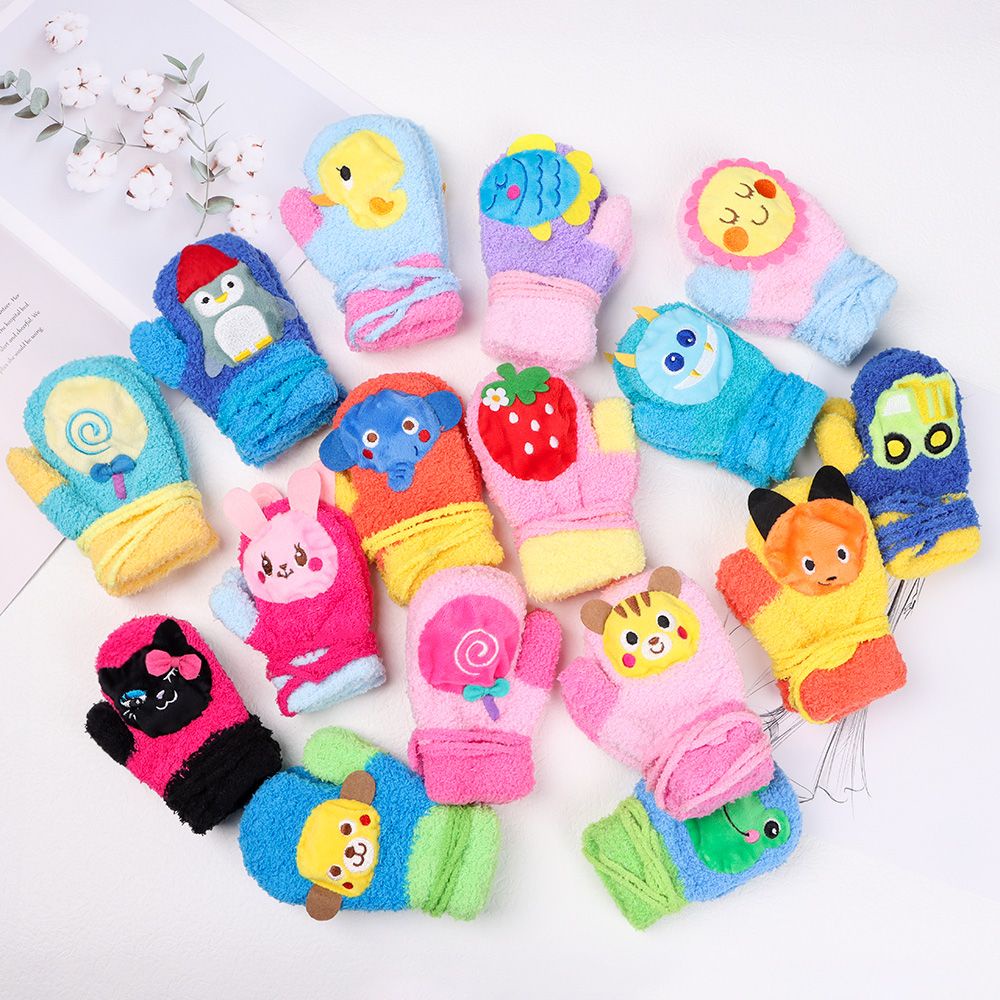 Găng tay giữ ấm hình hoạt hình dễ thương cho trẻ em