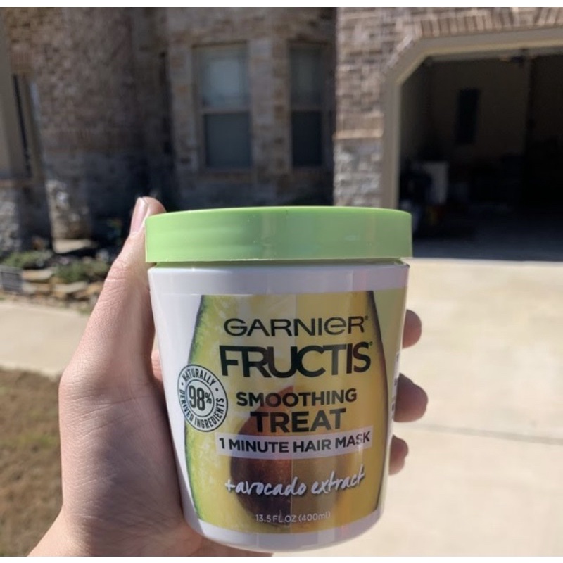 Kem ủ giúp mượt tóc Garnier Fructis Smoothing Treat 1 Minute Hair Mask 400ml  - Chính Hãng