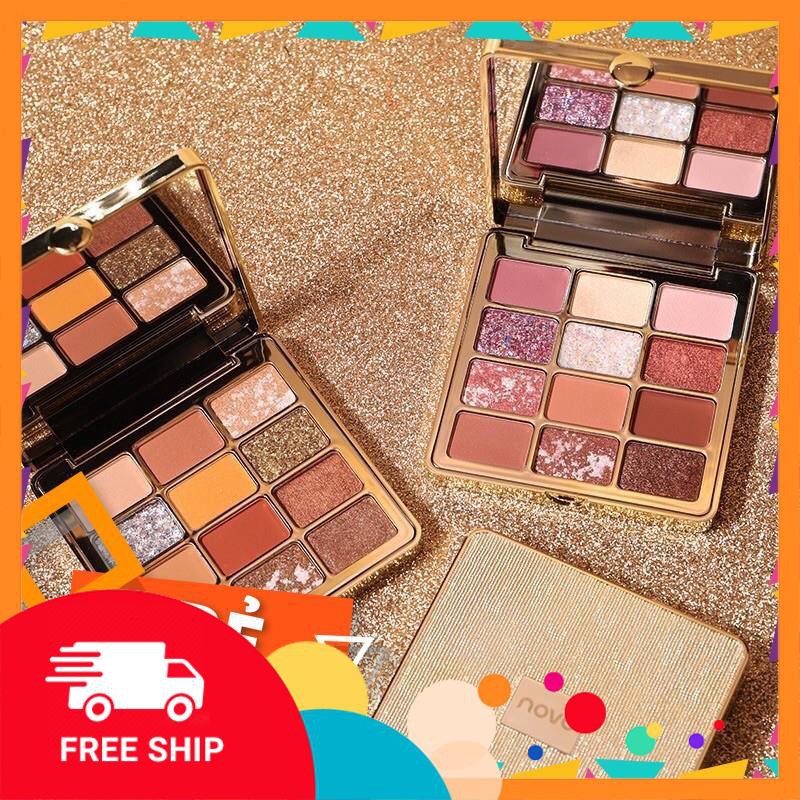 [Hàng mới về] Bảng phấn mắt 12 ô màu NOVO chống nước lâu trôi vỏ ánh vàng cực sang🥭🥭 | BigBuy360 - bigbuy360.vn