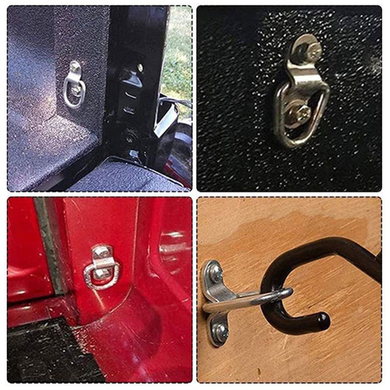 Set 10 Móc Neo Dây Buộc Hàng Hóa Hình Chữ D Cho Xe Hơi Xe Tải Xe Tải RV Tàu Thuyền