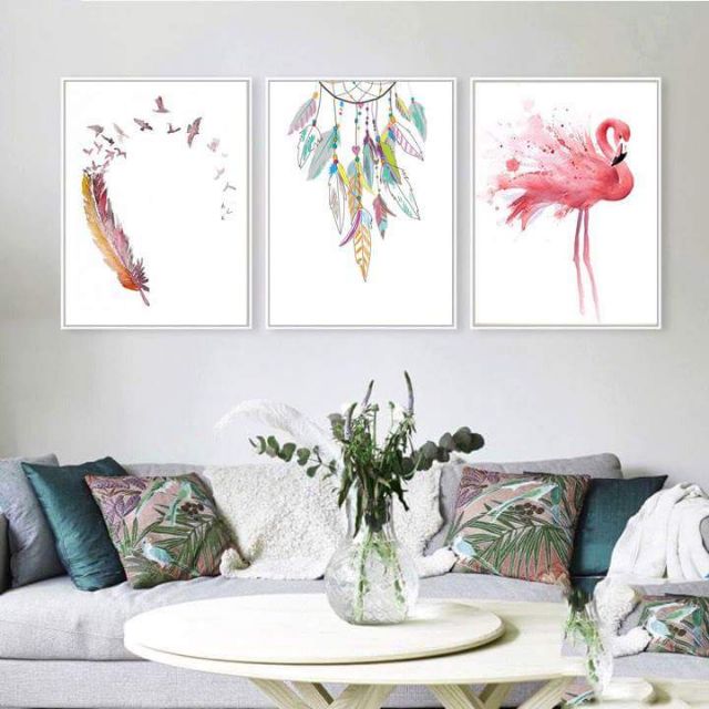 Tranh canvas 30x40/3 tranh kèm khung