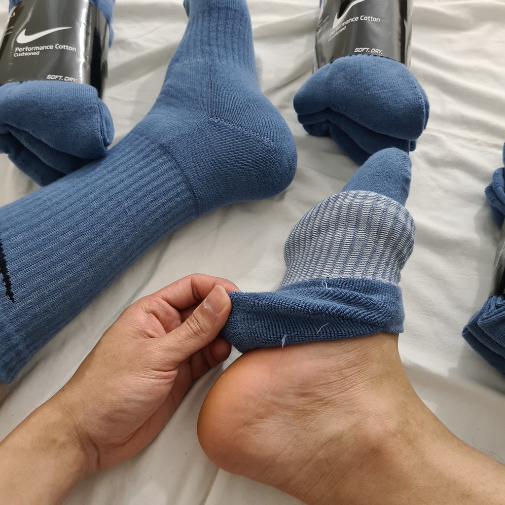 Pack 3 đôi tất thể thao Nike cao cổ màu Blue No 4  - Free ship + Quà tặng Loved socks by TatsTats.vn