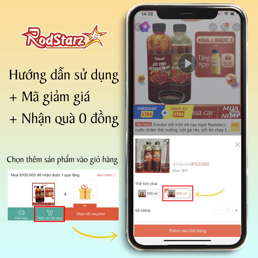 Sốt chấm thịt nướng, hải sản, sốt Tiêu Đỏ Rodstarz - Gia vị nhanh, chấm thịt bò, gà; nước chấm bbq, cơm cuộn Hàn Quốc