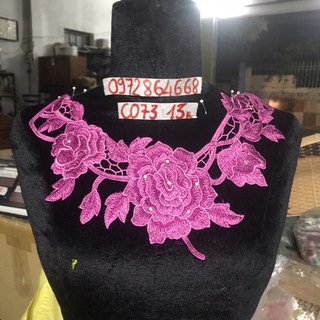 Cổ thêu đính đá mã CO73