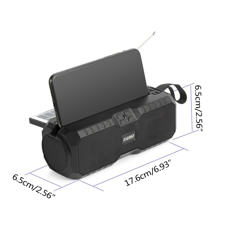 Loa Năng Lượng Mặt Trời Không Dây 1200mAh Tích Hợp Đài FM Siêu Trầm