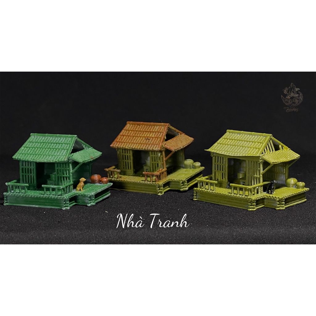 mô hình tiểu cảnh, non bộ mini Thiên Mộc - Nhà Tranh