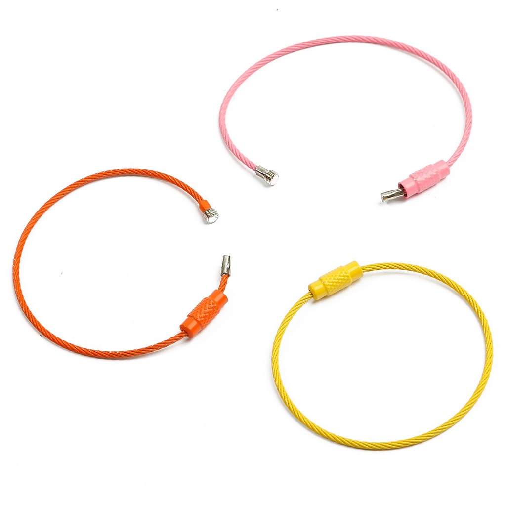 Vòng móc khóa hình tròn bằng thép không gỉ vít khóa tiện lợi 50mm