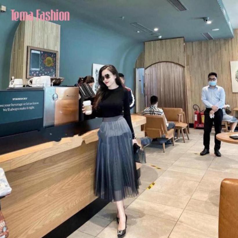 Chân Váy Xếp Ly Dáng Dài Nữ TEMA  Lưới Loang Hai Lớp Siêu Đẹp | BigBuy360 - bigbuy360.vn