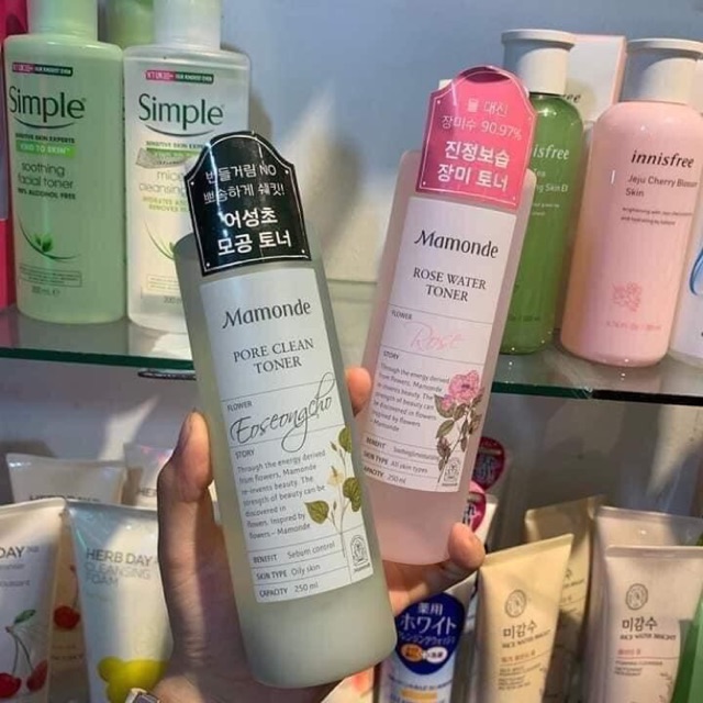 Mamonde Rose Water Toner ( màu hồng  va Pore clean toner