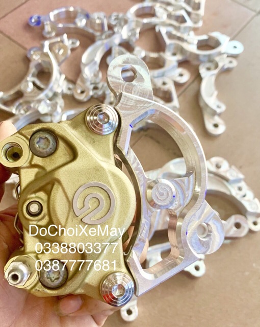 Pat đĩa trước Cnc 3D nguyên khối đi Heo Brembo mọi loại xe . DoChoiXeMay