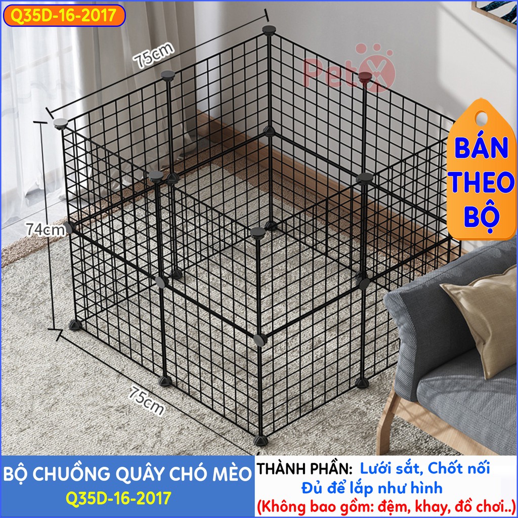 Quây chuồng chó mèo Petx lắp ghép nuôi thú cưng sơn tĩnh điện giá rẻ-2