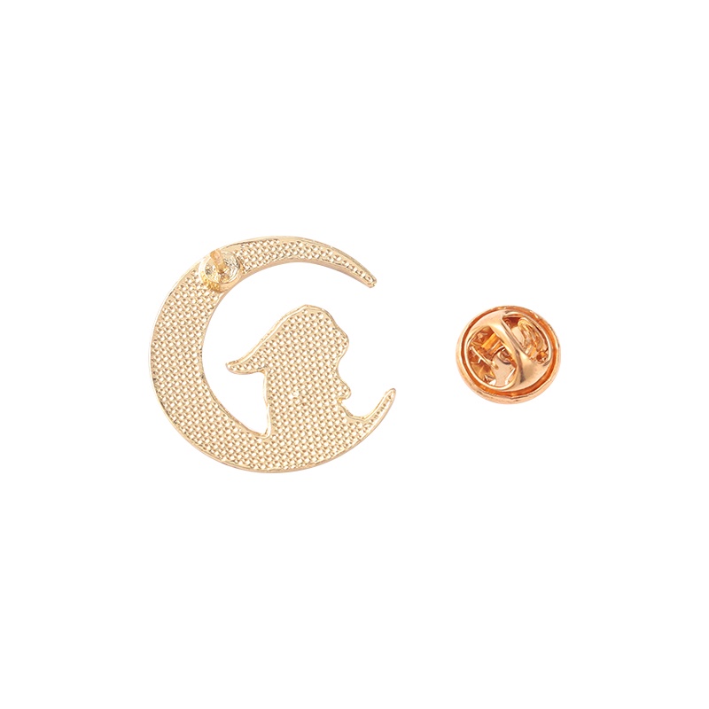 Ghim cài áo QIHE JEWELRY tráng men hình thỏ màu đen và mặt trăng hoạt hình dễ thương cho nữ