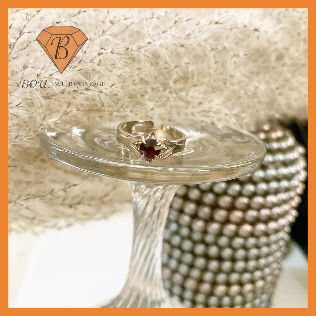 NHẪN ĐÍNH ĐÁ SECONDHAND TRANG SỨC SI NHẬT BẢN BOU JEWELRY VINTAGE MÃ N040