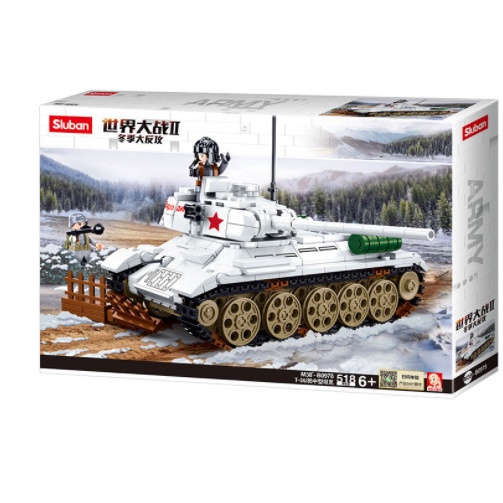 Đồ chơi lắp ráp mô hình sluban M38-B0978 xe tank army T34/85 thời Thế chiến II