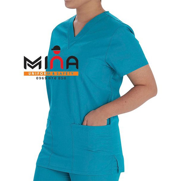Bộ scrubs bác sĩ, quần áo y tế phẫu thuật - Màu Xanh cổ vịt (Có hình ảnh thực tế)