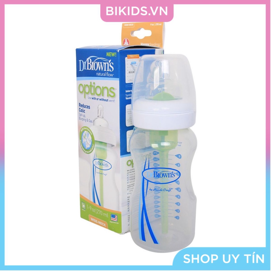 Bình sữa Dr Brown's Options (cổ rộng) nhựa PP