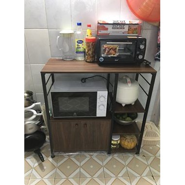 Kệ để lò vi sóng, lò nướng Khung sắt Gỗ MDF YL170-2 - 81x84x35 cm | BigBuy360 - bigbuy360.vn