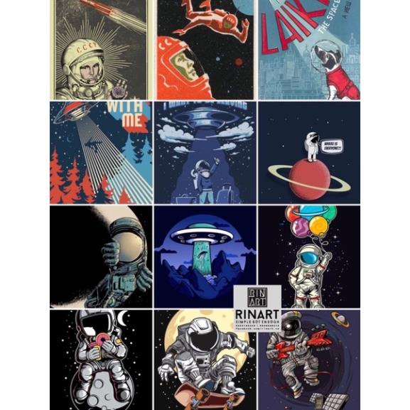 SET 15 DECAL POSTER NASA DÁN TƯỜNG TRANG TRÍ CỬA HÀNG/CAFE CỔ ĐIỂN VINTAGE