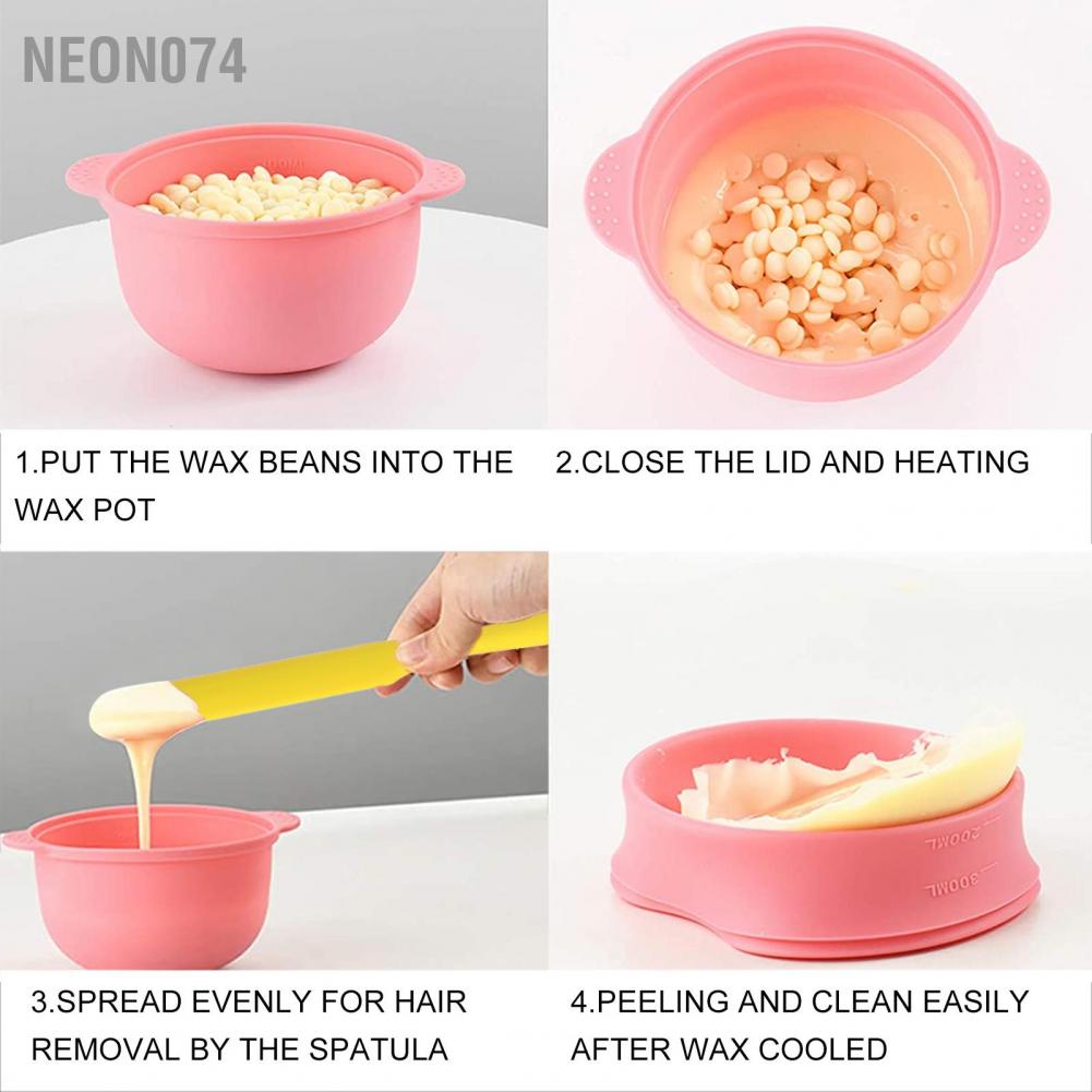 Neon074 Wax Spatula Melting Applicator Hair Removal Bean Scraper Multifunctional Silicone  Thìa phết sáp nóng