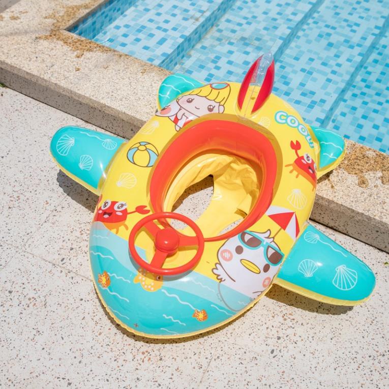 Phao bơi cho bé SOLANO phao bơi chống lật có xỏ chân họa tiết máy bay dễ thương cho trẻ em SS-001400