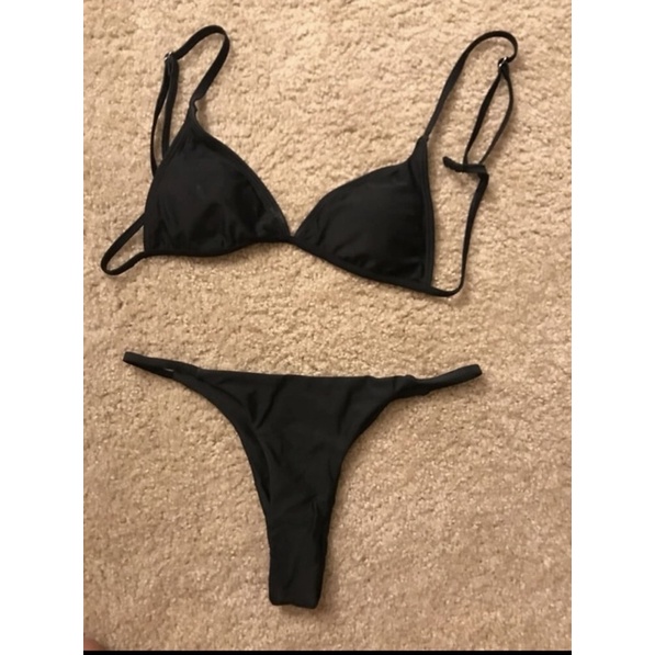 Bikini hai mảnh màu đen gợi cảm có mút hàng Shein