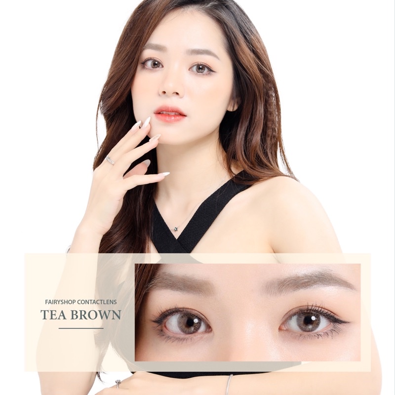 Áp tròng TEA BROWN 14.0mm - Kính Áp Tròng FAIRY SHOP CONTACT LENS độ 0 đến 6