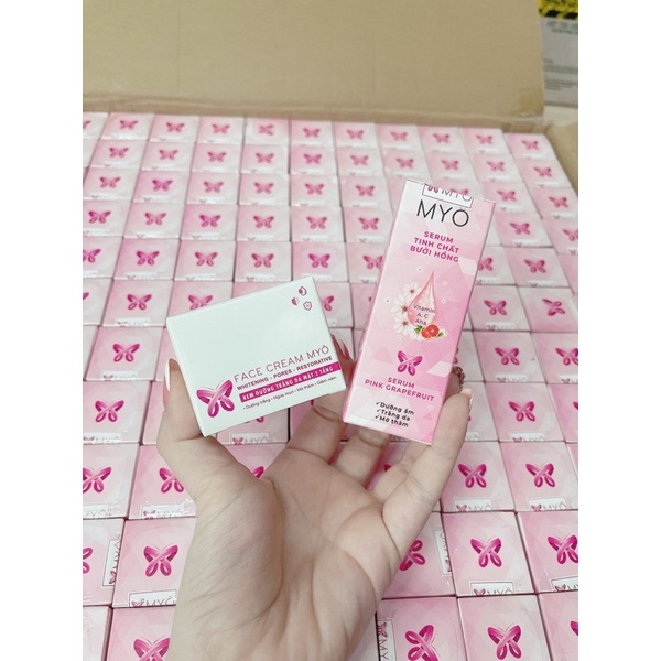 COMBO SERUM BƯỞI HỒNG & KEM FACE 2 TẦNG MYÔ