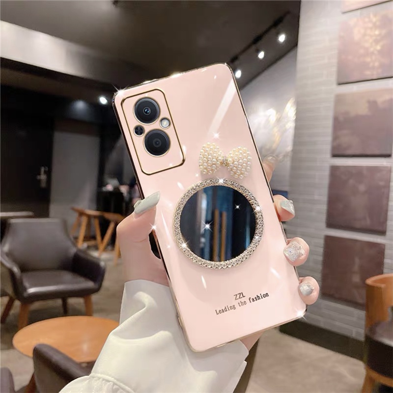 Ốp Điện Thoại TPU Mềm Tráng Gương Trang Điểm Chống Sốc 2022 Cho OPPO Reno7 6 Z Pro 5G