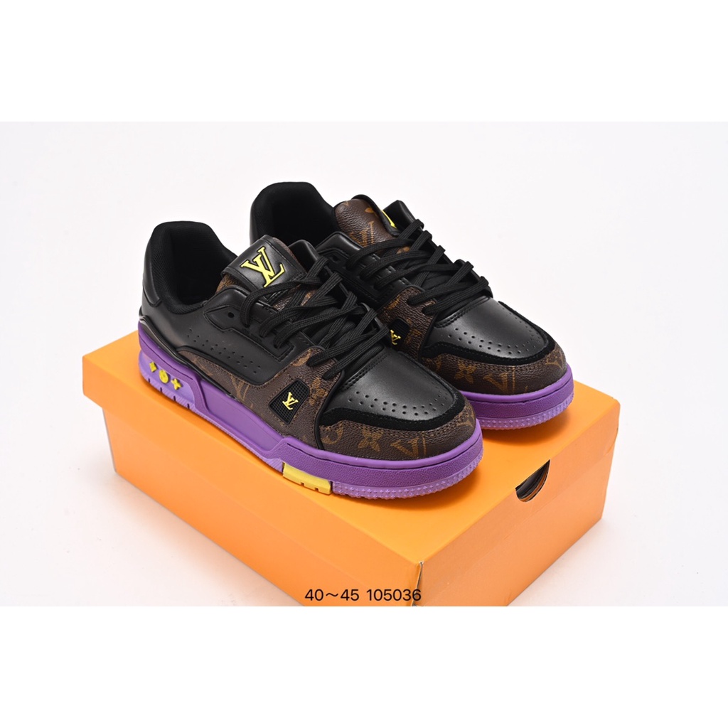 Giày Sneaker Thời Trang Màu Tím Vàng Dễ Phối Đồ