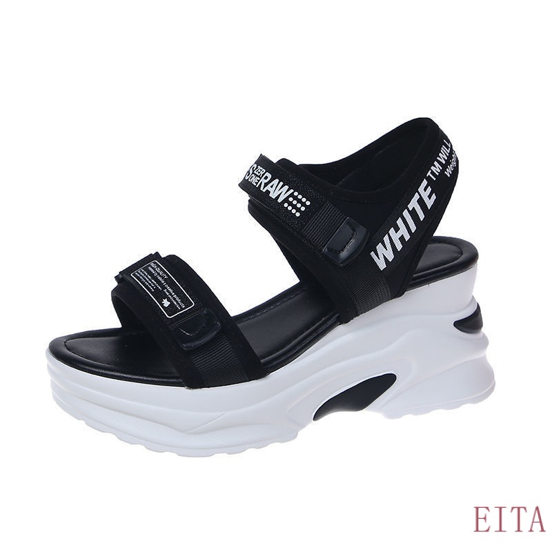 Giày Sandal Thể Thao Đế Xuồng Dày Thời Trang Mùa Hè Cho Nữ