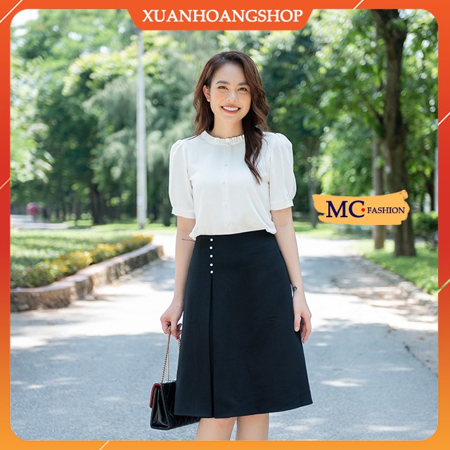Chân Váy Chữ A Công Sở Nữ, Lưng Cao, Dáng Xòe Mc Fashion, Chất Co Giãn, Đủ Size, Màu Đen Cv0471 | BigBuy360 - bigbuy360.vn