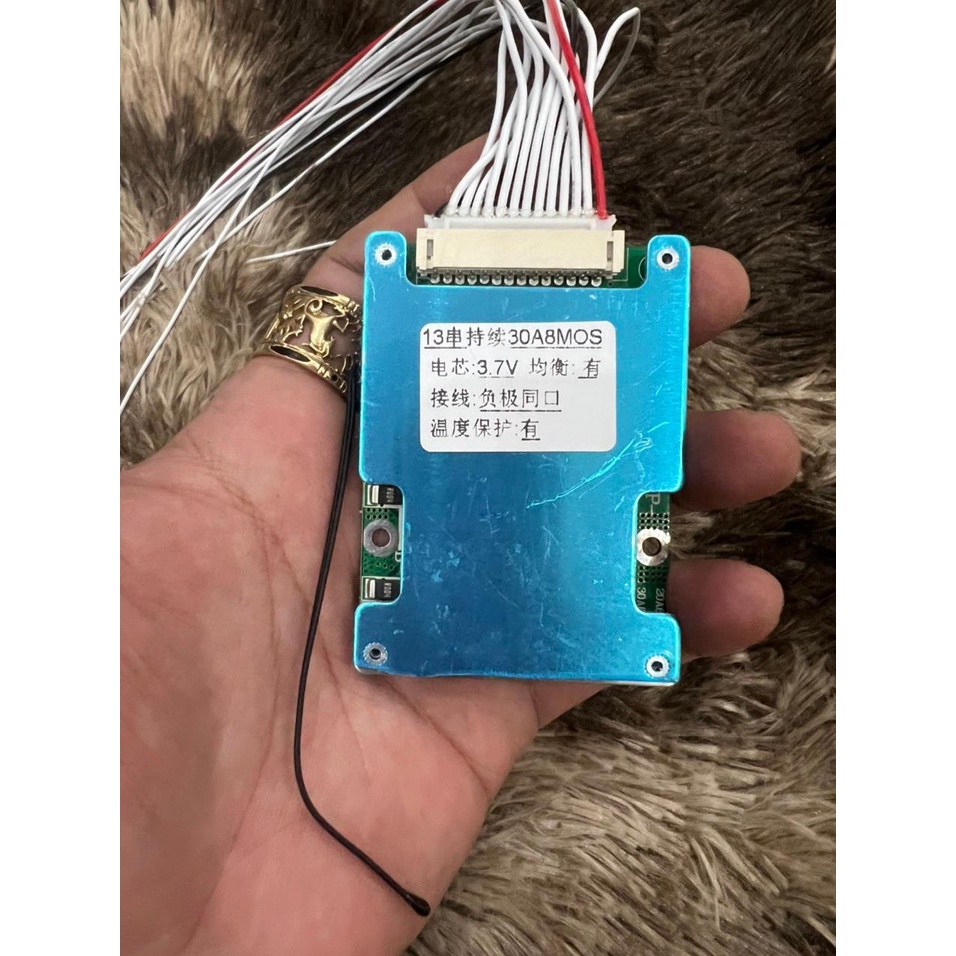 Mạch 13S 48V 30A, sạc và bảo vệ pin Li-ion 3.7V.