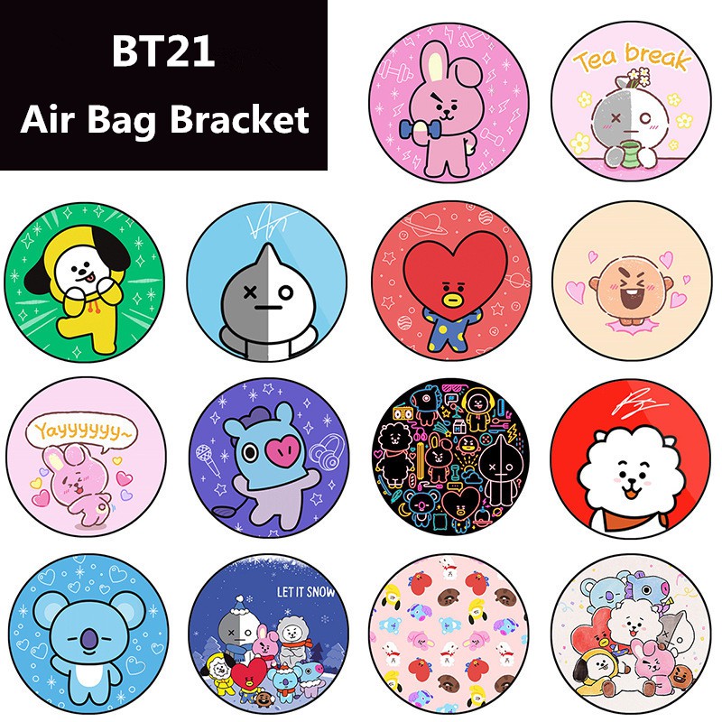 Vòng đỡ điện thoại in hình nhóm sticker BTS BT21 đáng yêu